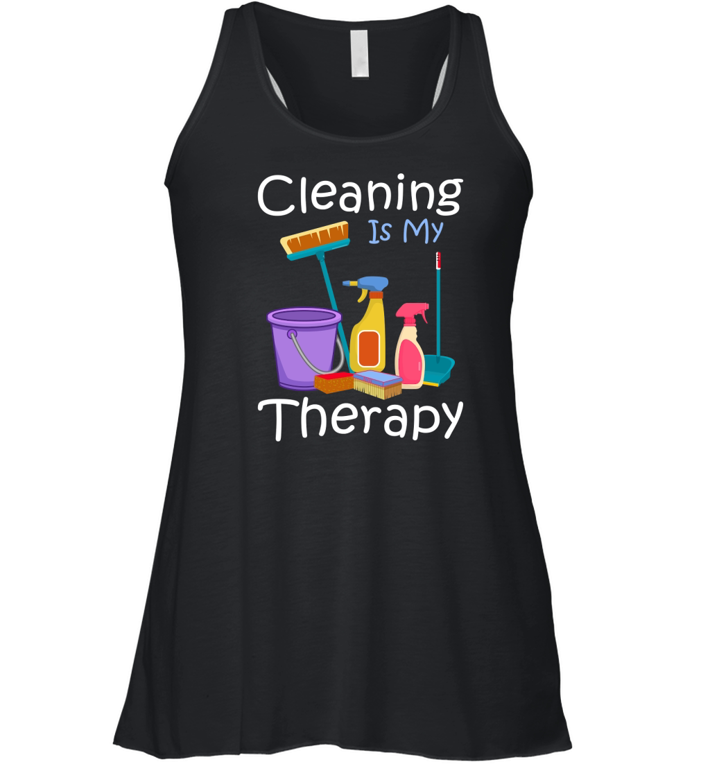 cleaning is my therapy 04 Women's Flowy Tank Top