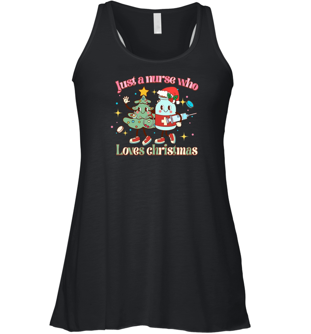 Just a nurse who loves christmas Women's Flowy Tank Top