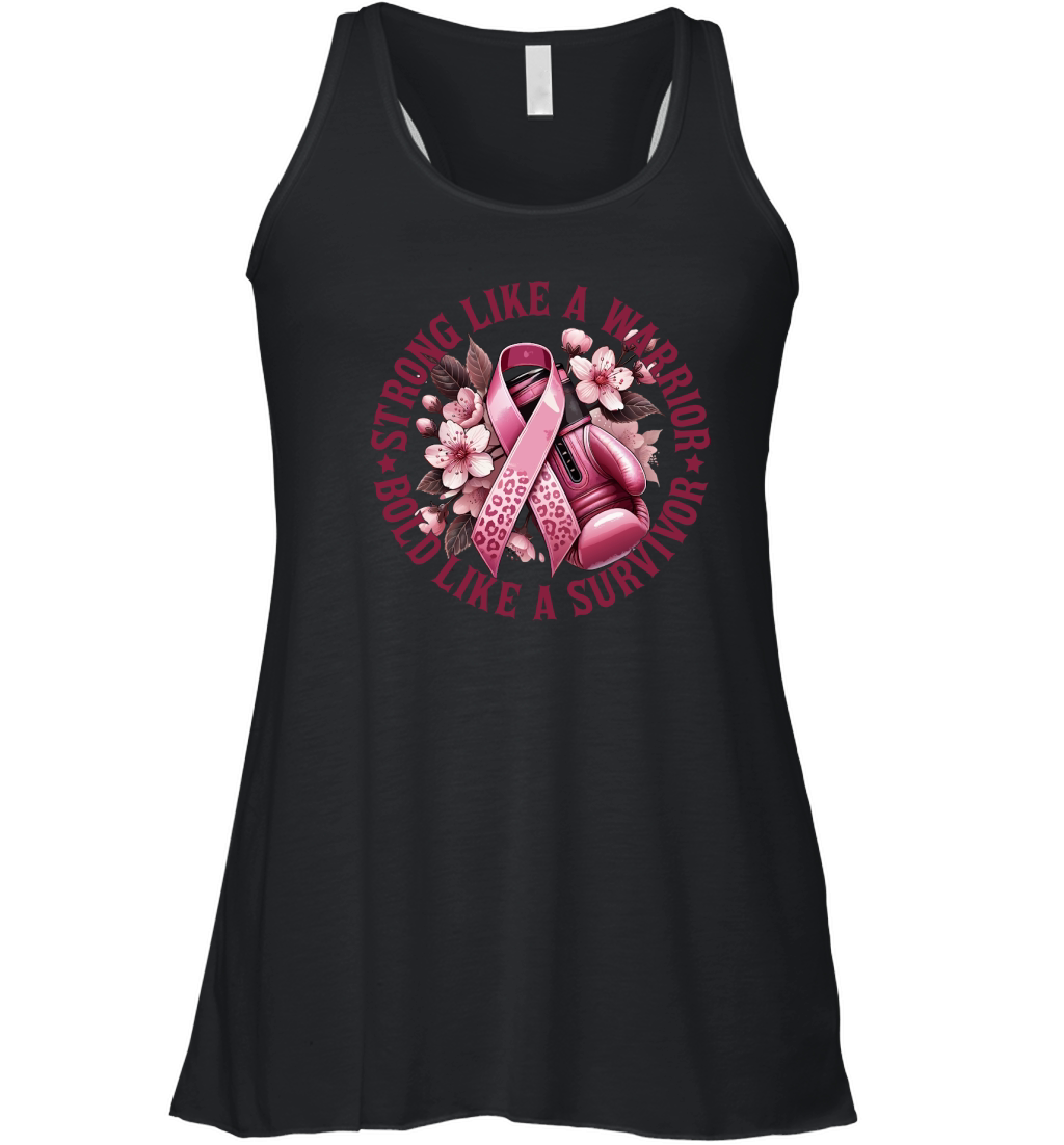 Strong Like a Warrior Bold Like A Survivor Women's Flowy Tank Top