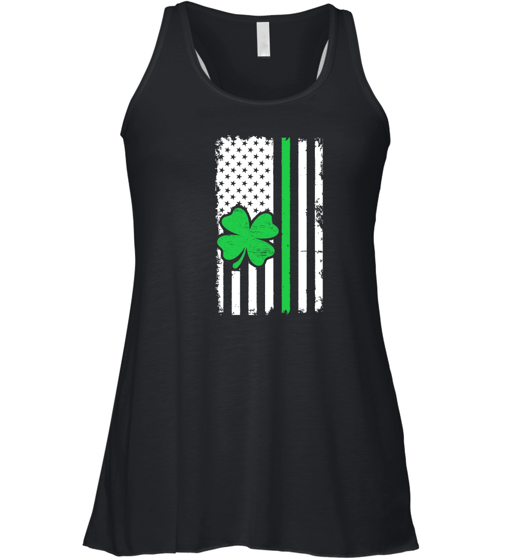 Vintage American Flag St. Patricks Day Women's Flowy Tank Top
