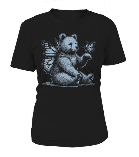 Bear With Butterfly Wings Vintage D Grey GR Women's T-Shirt