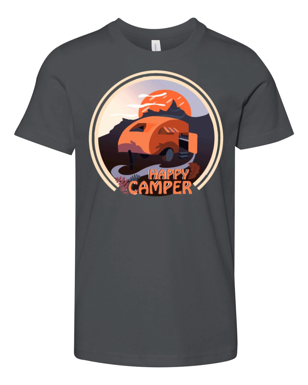 camping Vintage Happy Camper rv Youth Unisex Jersey Tee