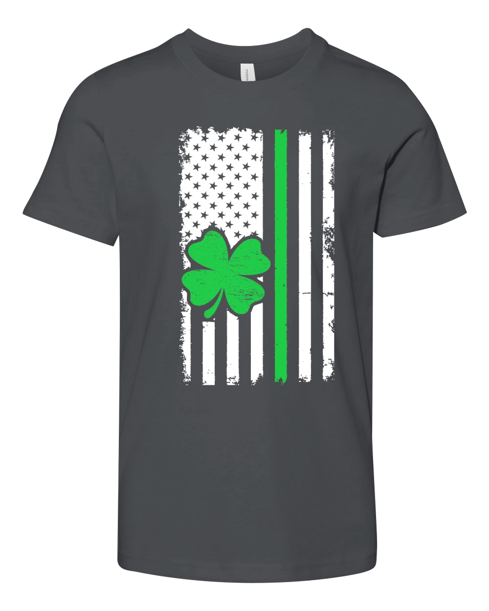 Vintage American Flag St. Patricks Day Youth Unisex Jersey Tee
