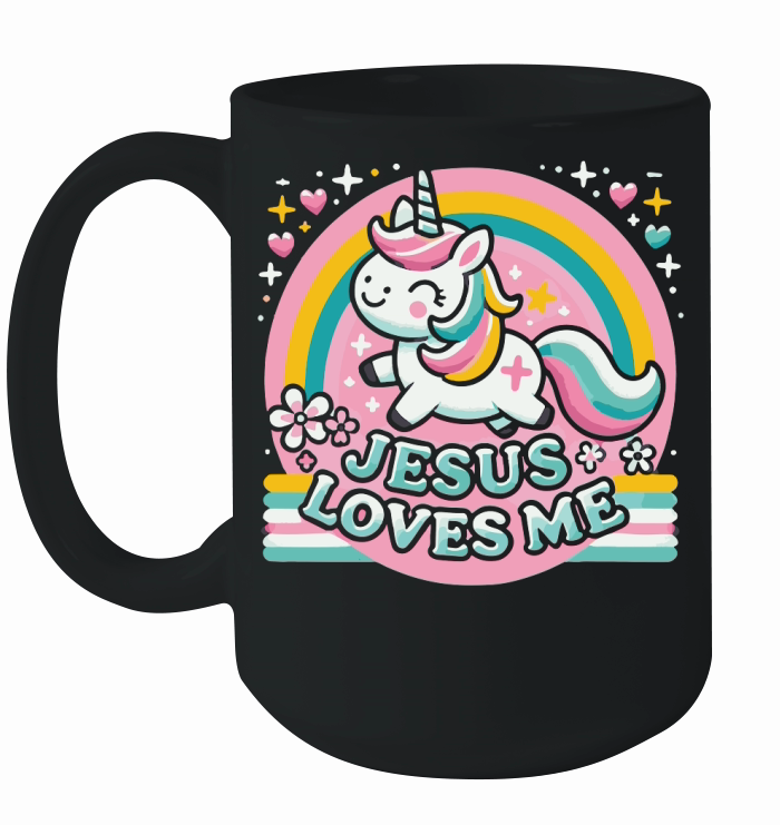 Jesus Loves Me Unicorn Christian Ceramic Mug