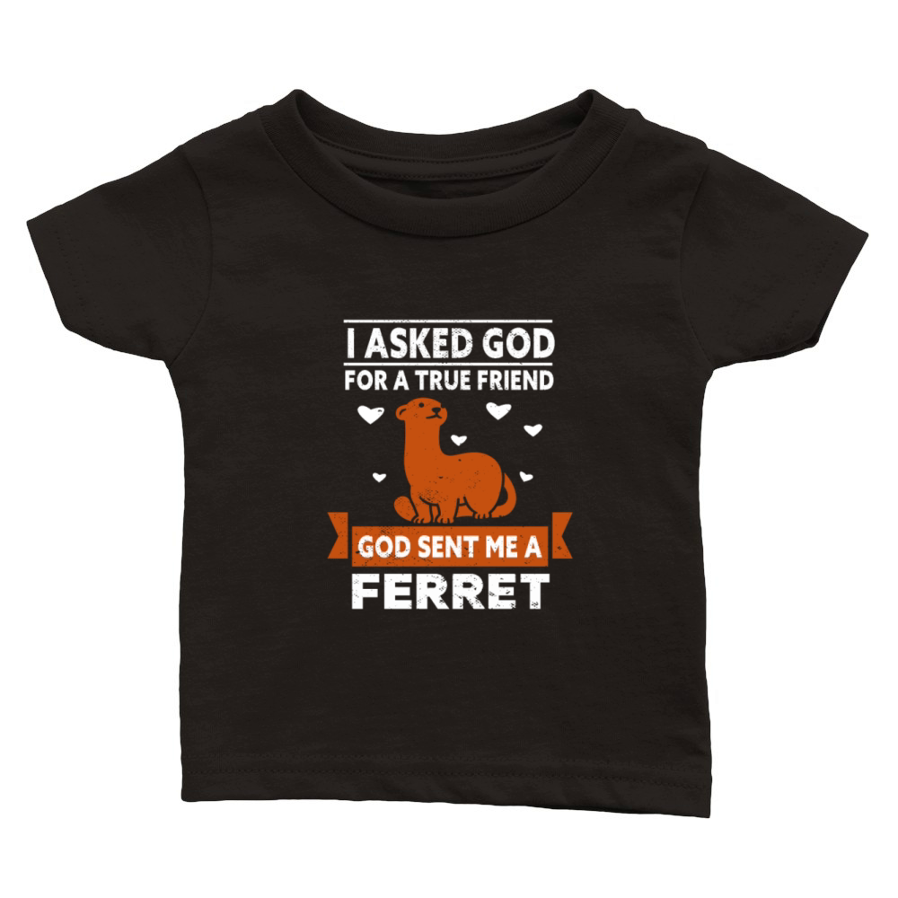 Ferret Gaming I asked God for A true Friend Classic Baby Crewneck T-shirt