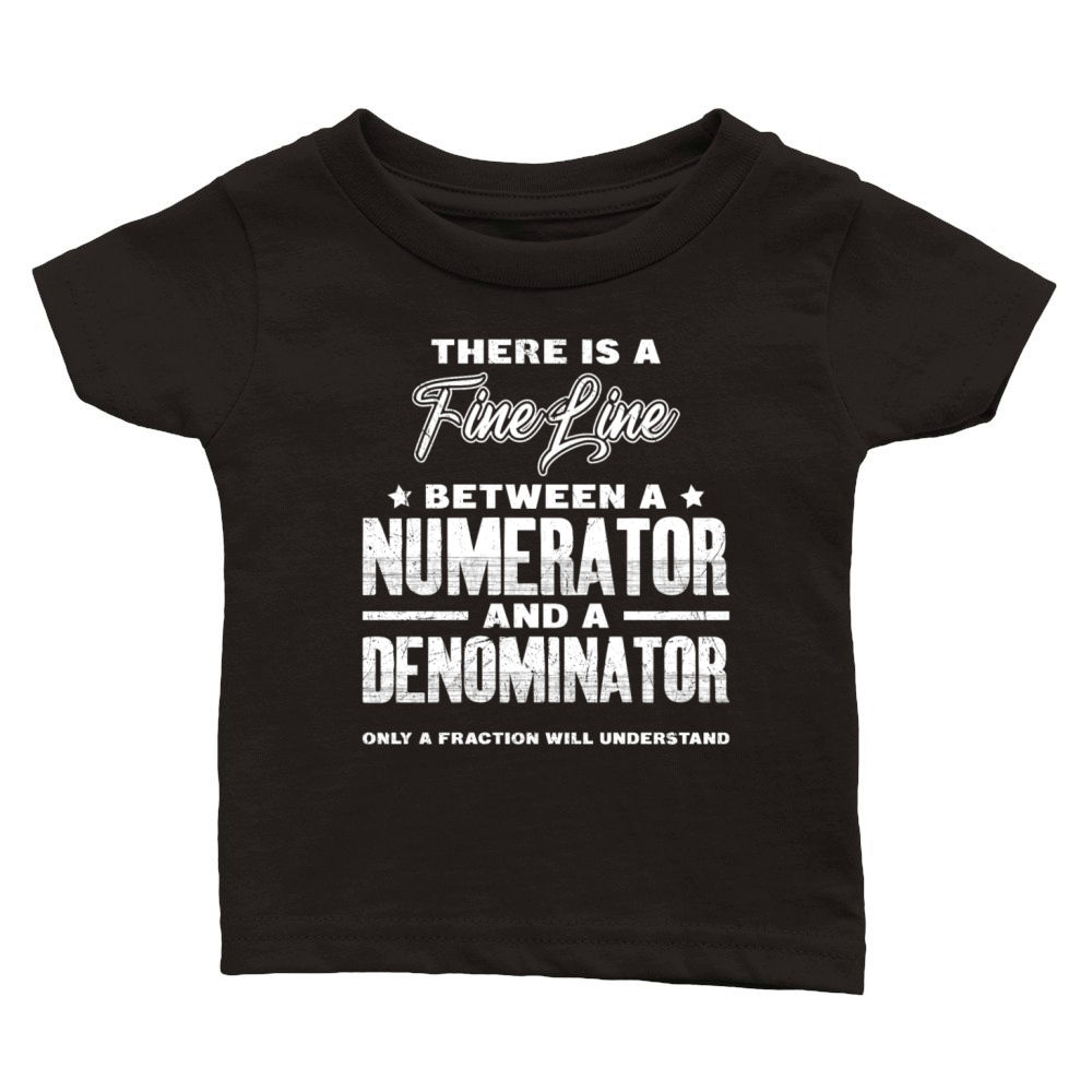 Fine line between numerator and denominator math Classic Baby Crewneck T-shirt