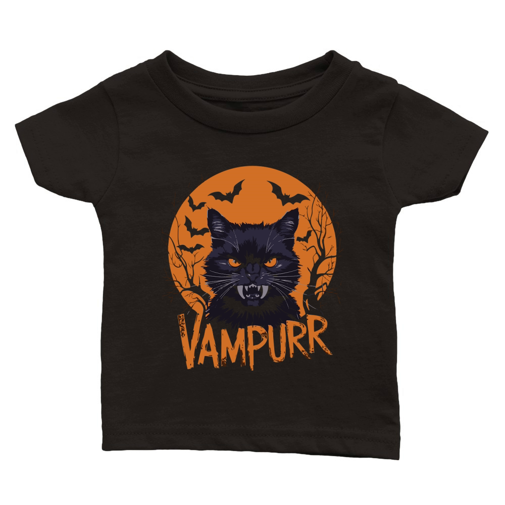 Halloween Cat Art Vampurr Vampire Classic Baby Crewneck T-shirt