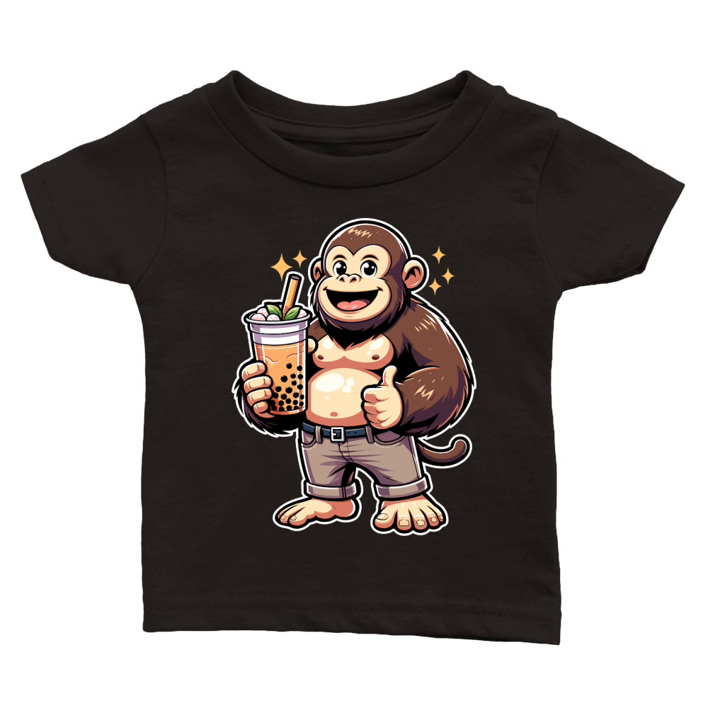 monkey BOBA TEA 2 Classic Baby Crewneck T-shirt