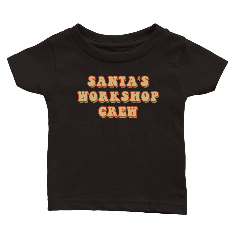 Santa’s Workshop Crew Retro Brown Classic Baby Crewneck T-shirt