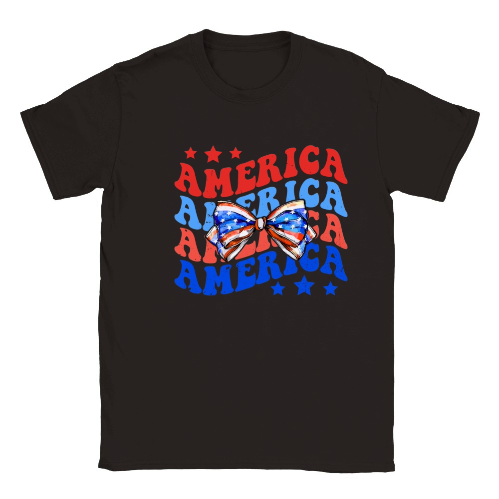 4th of July America 7 Classic Kids Crewneck T-shirt