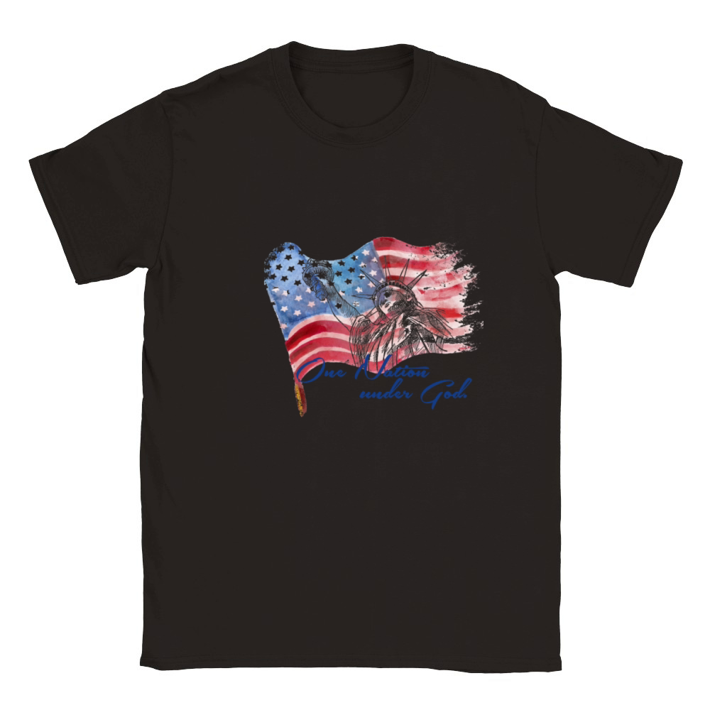 4thJULY One Nation Under God Classic Kids Crewneck T-shirt