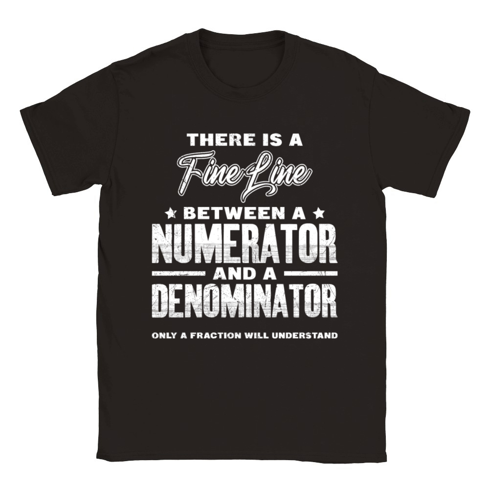 Fine line between numerator and denominator math Classic Kids Crewneck T-shirt