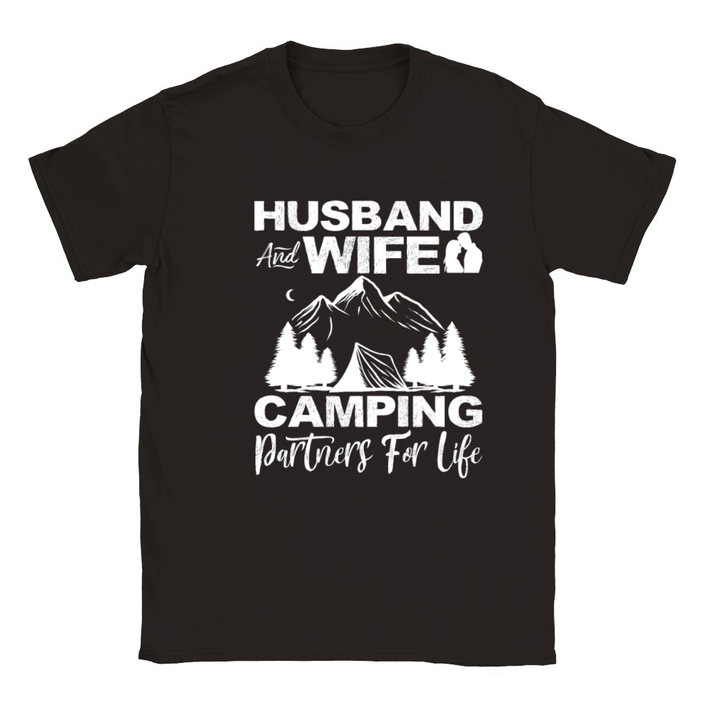 Husband And Wife Camping Partners For Life Funny Classic Kids Crewneck T-shirt