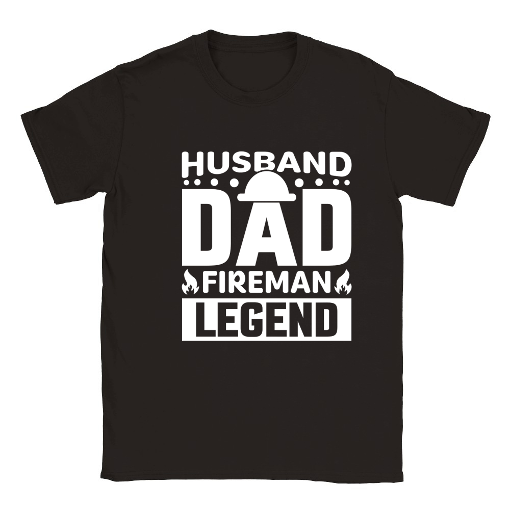 Husband Dad Fireman Legend 02 Classic Kids Crewneck T-shirt