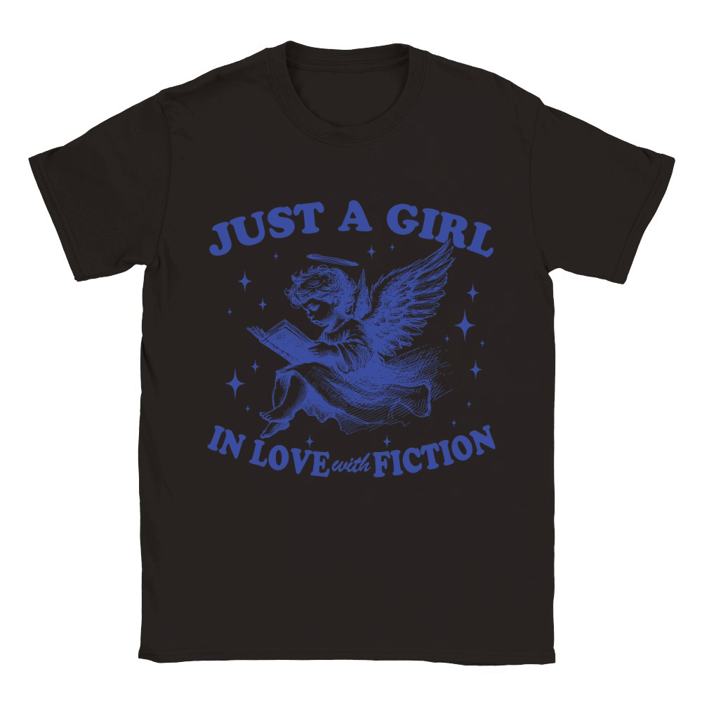 Just A Girl In Love With Fiction Angel lBlue Classic Kids Crewneck T-shirt