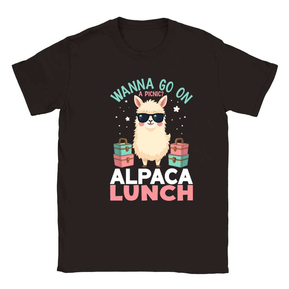Wanna go on a picnic alpaca lunch Classic Kids Crewneck T-shirt