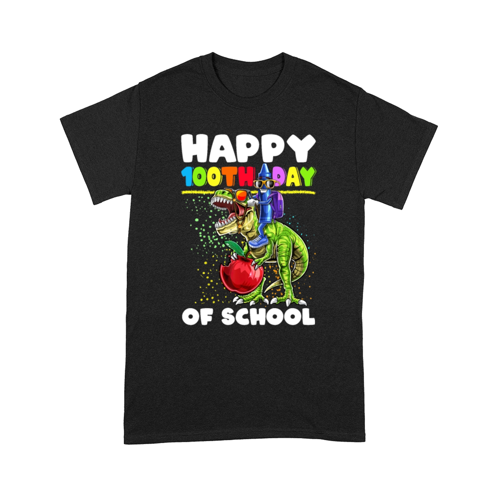 100th Day of School T Rex Dino Dinosaur Crayon Comfort T-shirt