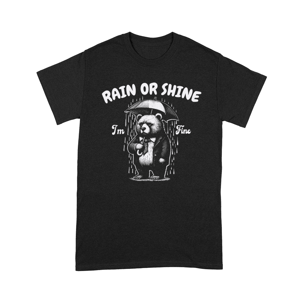 Rain or Shine Bear with Umbrella D White Comfort T-shirt