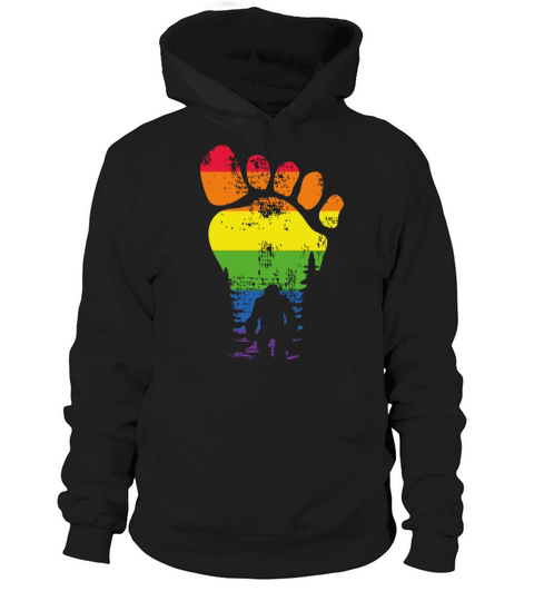 Bigfoot Sasquatch Lover Carrying LGBTQ Flag Pride Hoodie Unisex