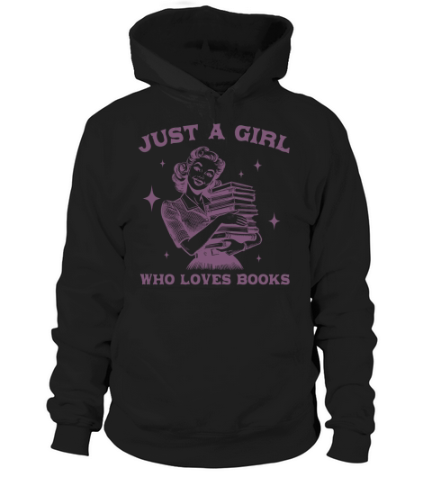 Just A Girl Who Loves Books L Purple Hoodie Unisex