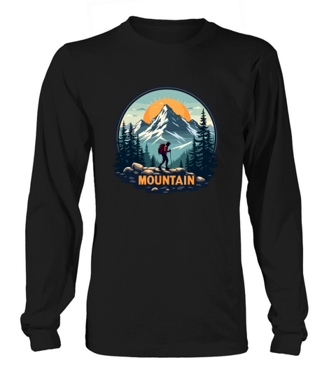Mountain explorer hiking adventure Illus 07 Long sleeved Unisex