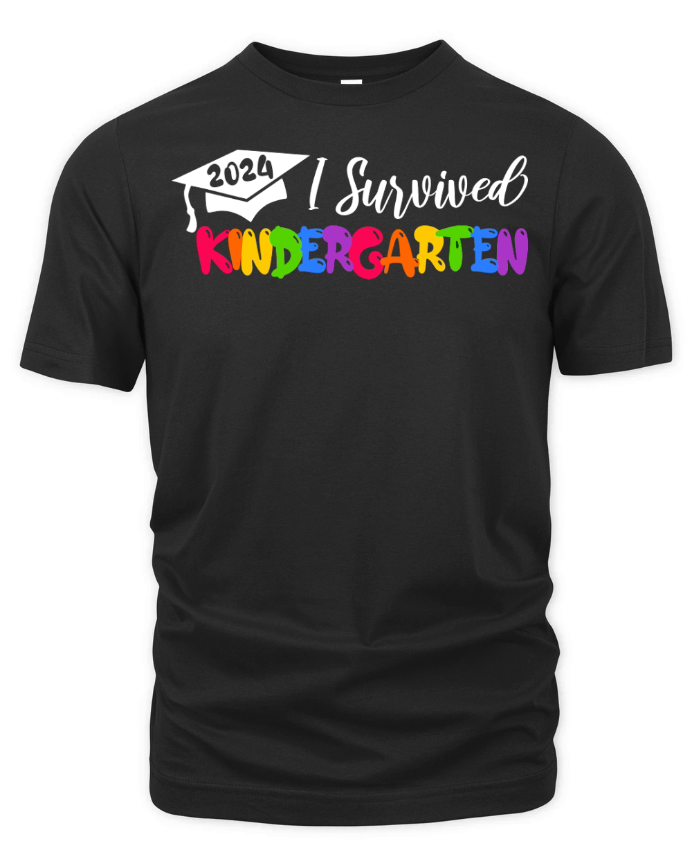 I Survived Kindergarten white text Organic Unisex T-shirt