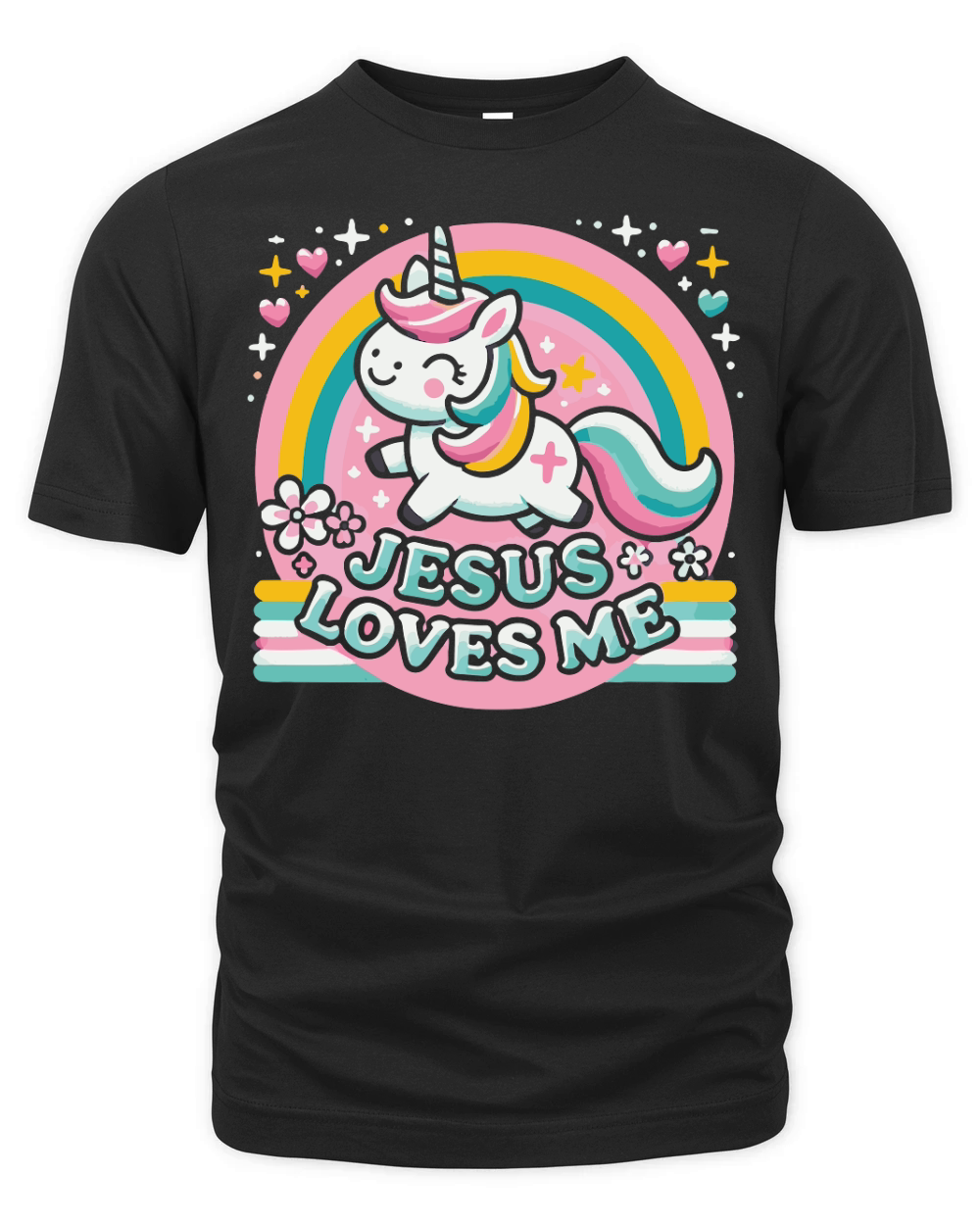 Jesus Loves Me Unicorn Christian Organic Unisex T-shirt
