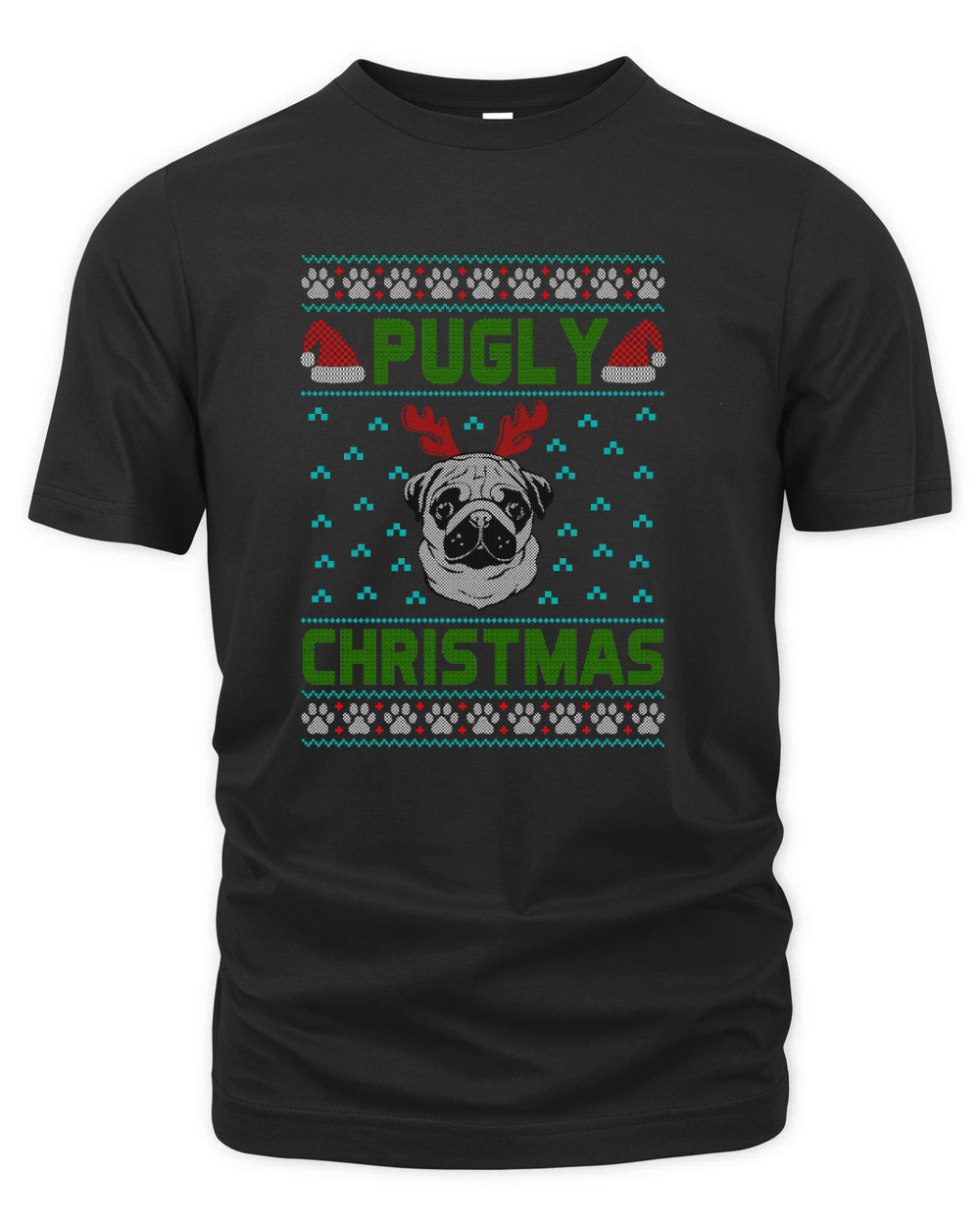 Pugly Christmas Merry Christmas Shirt Organic Unisex T-shirt