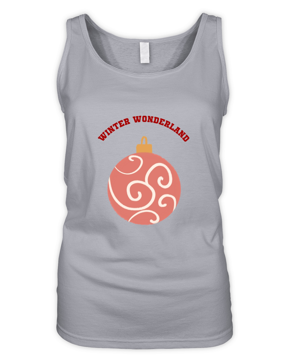 Winter Wonderland red ornament with pattern Organic Women's Tank Top