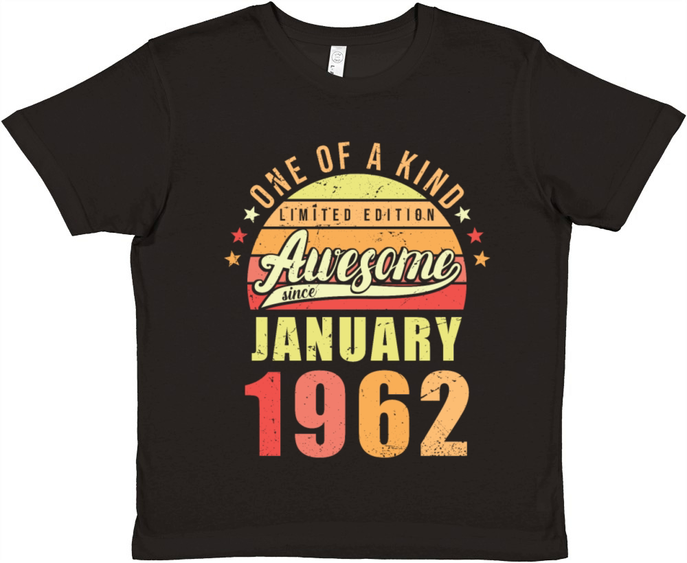 Birthday Awesome since January 1962 Premium Kids Crewneck T-shirt