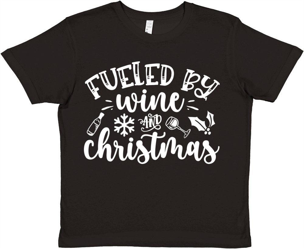 Fueled by wine and Christmas Premium Kids Crewneck T-shirt