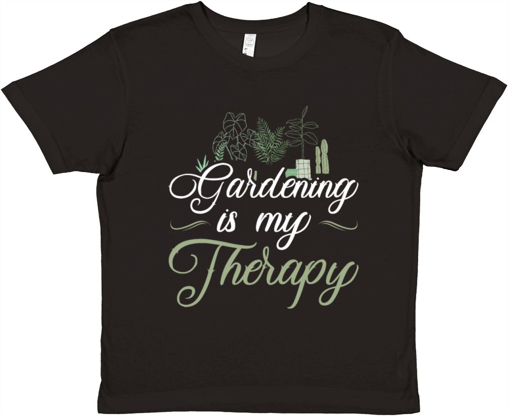 Gardening Is My Therapy Plants Garden Premium Kids Crewneck T-shirt