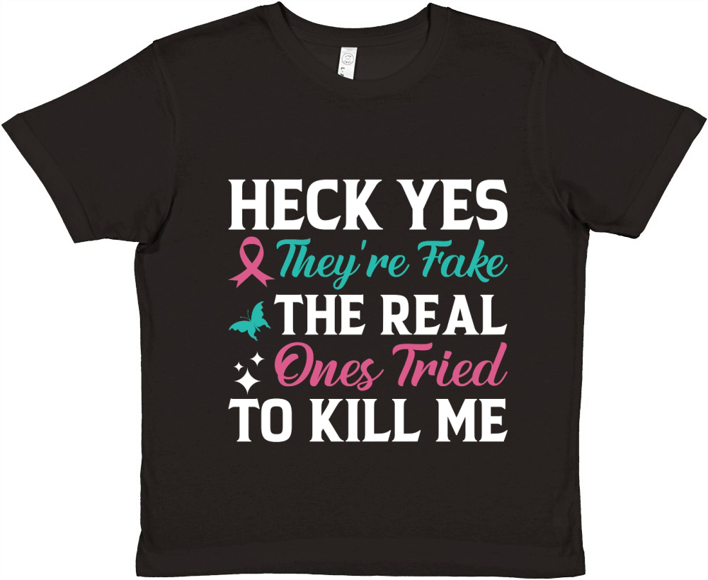 Heck yes theyre fake the real ones tried to kill me Premium Kids Crewneck T-shirt