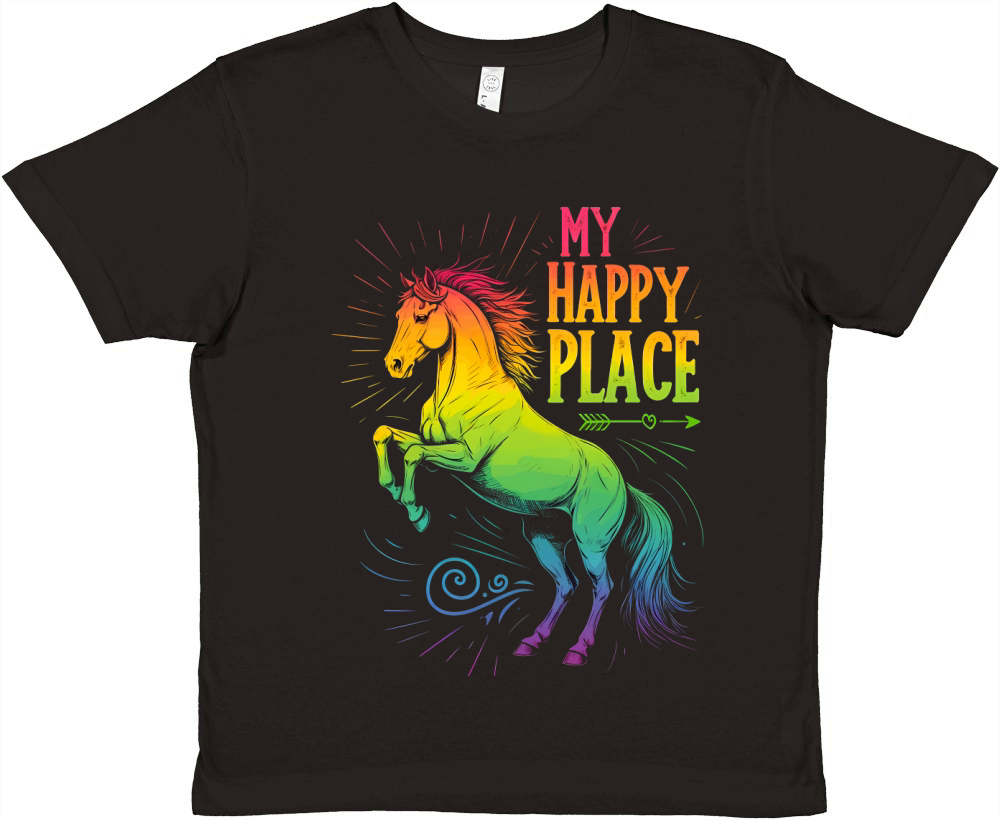 My happy Place Horse Premium Kids Crewneck T-shirt