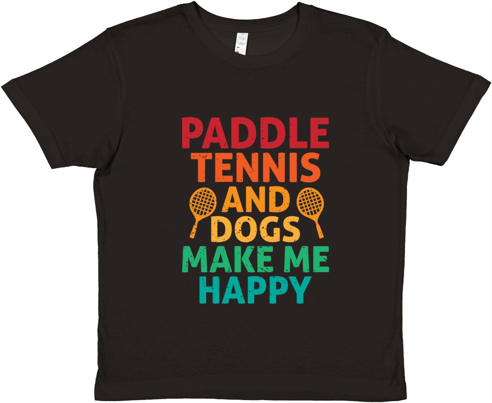 Paddle Tennis And Dogs Make Me Happy Premium Kids Crewneck T-shirt