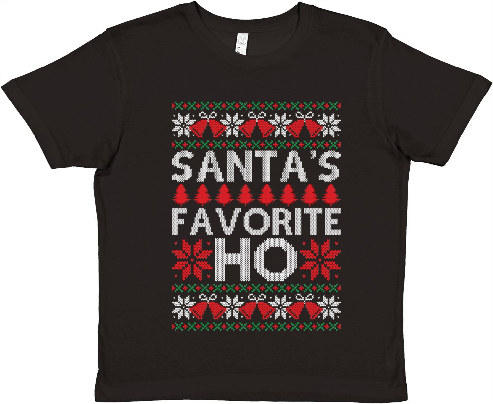 Santas favorite Ho ugly sweater Christmas Premium Kids Crewneck T-shirt