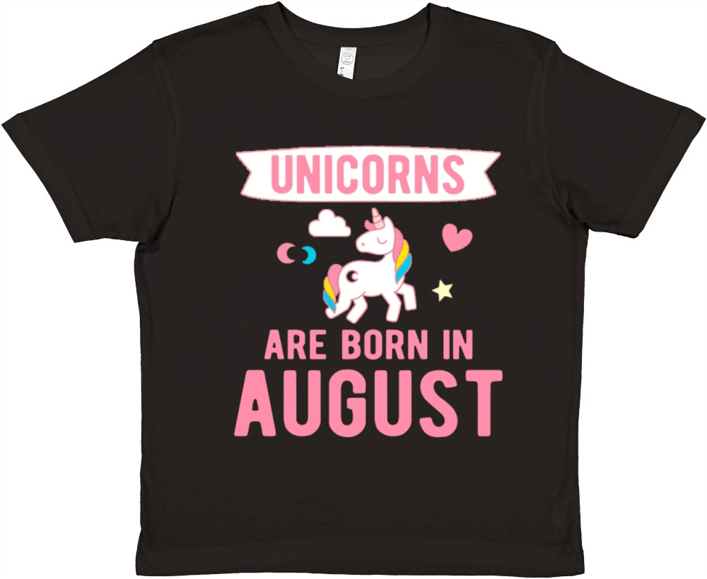 Unicorns are Born in August Premium Kids Crewneck T-shirt