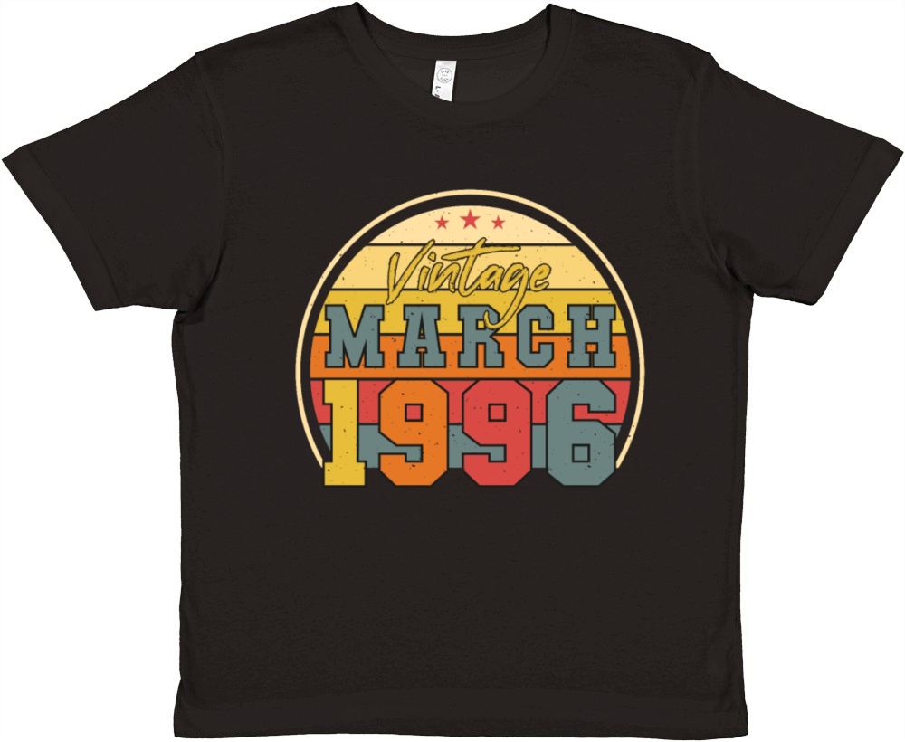 Vintage Funny March 1996 Premium Kids Crewneck T-shirt