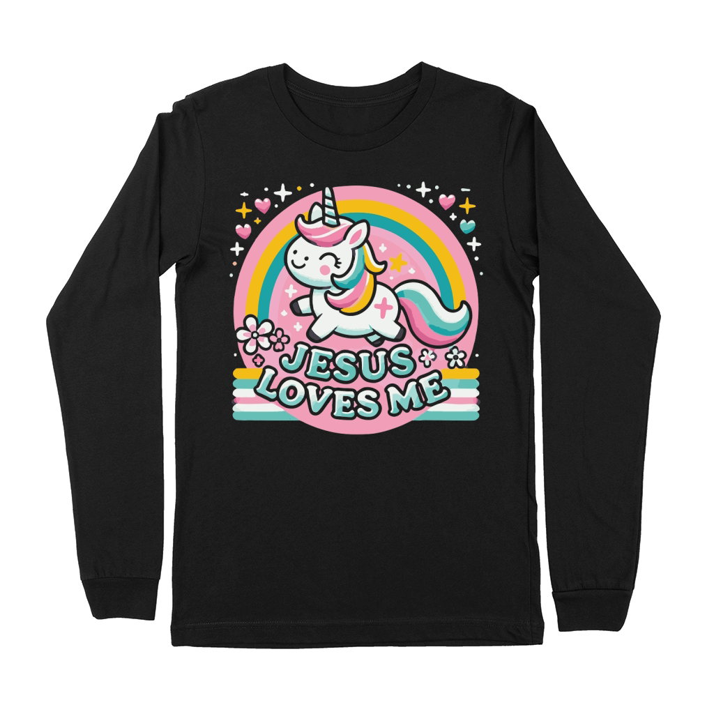 Jesus Loves Me Unicorn Christian Premium Long Sleeve
