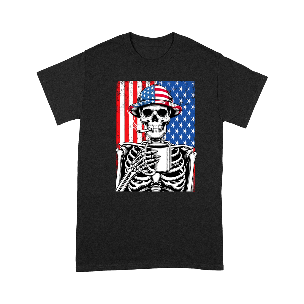 USA Flag Vintage Skeleton 4th of july 31 Premium T-shirt