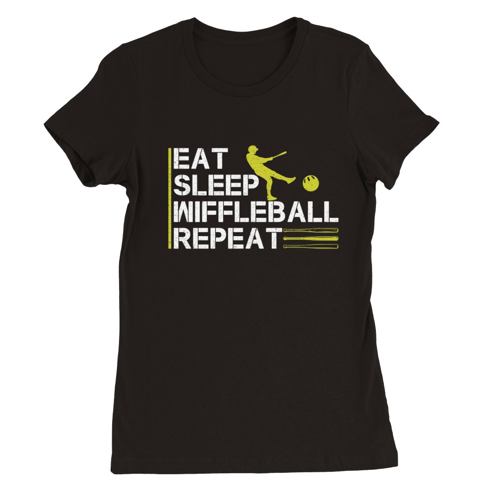 Eat Sleep Wiffleball Repeat Premium Womens Crewneck T-shirt