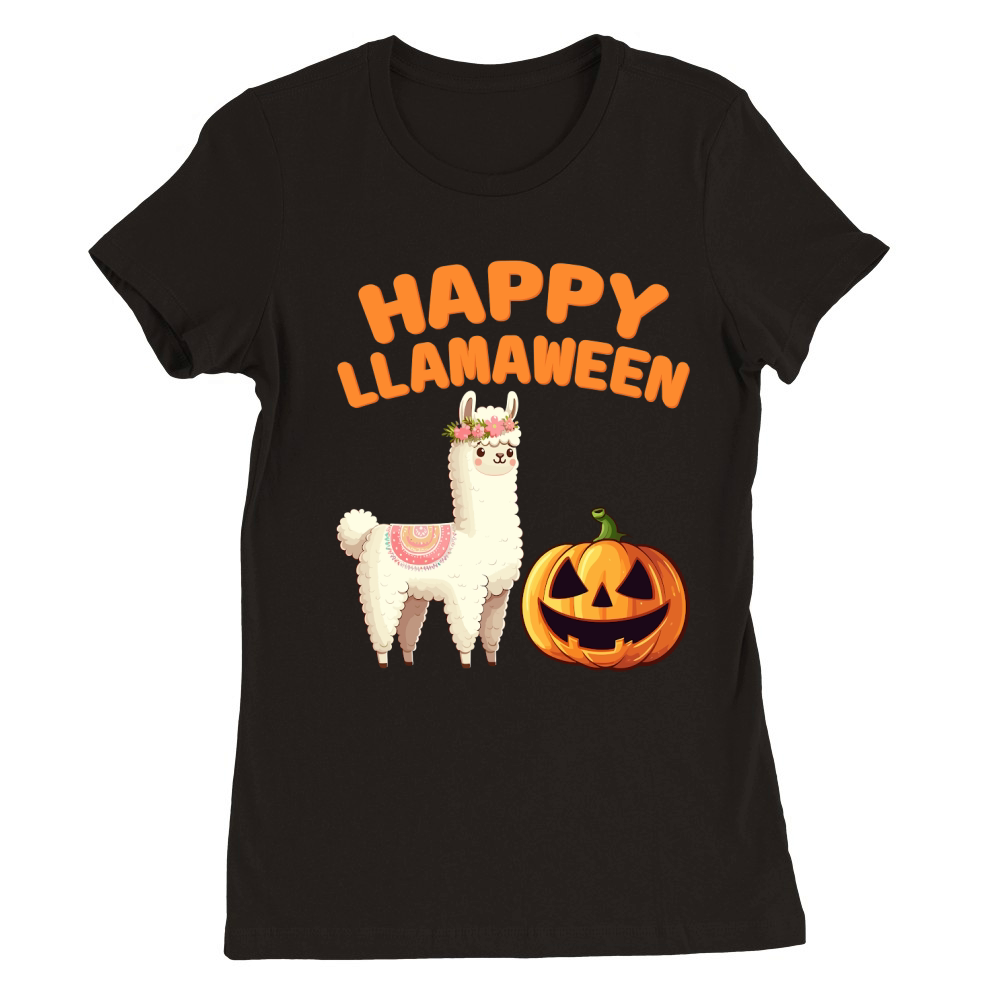 Happy llamaween Premium Womens Crewneck T-shirt