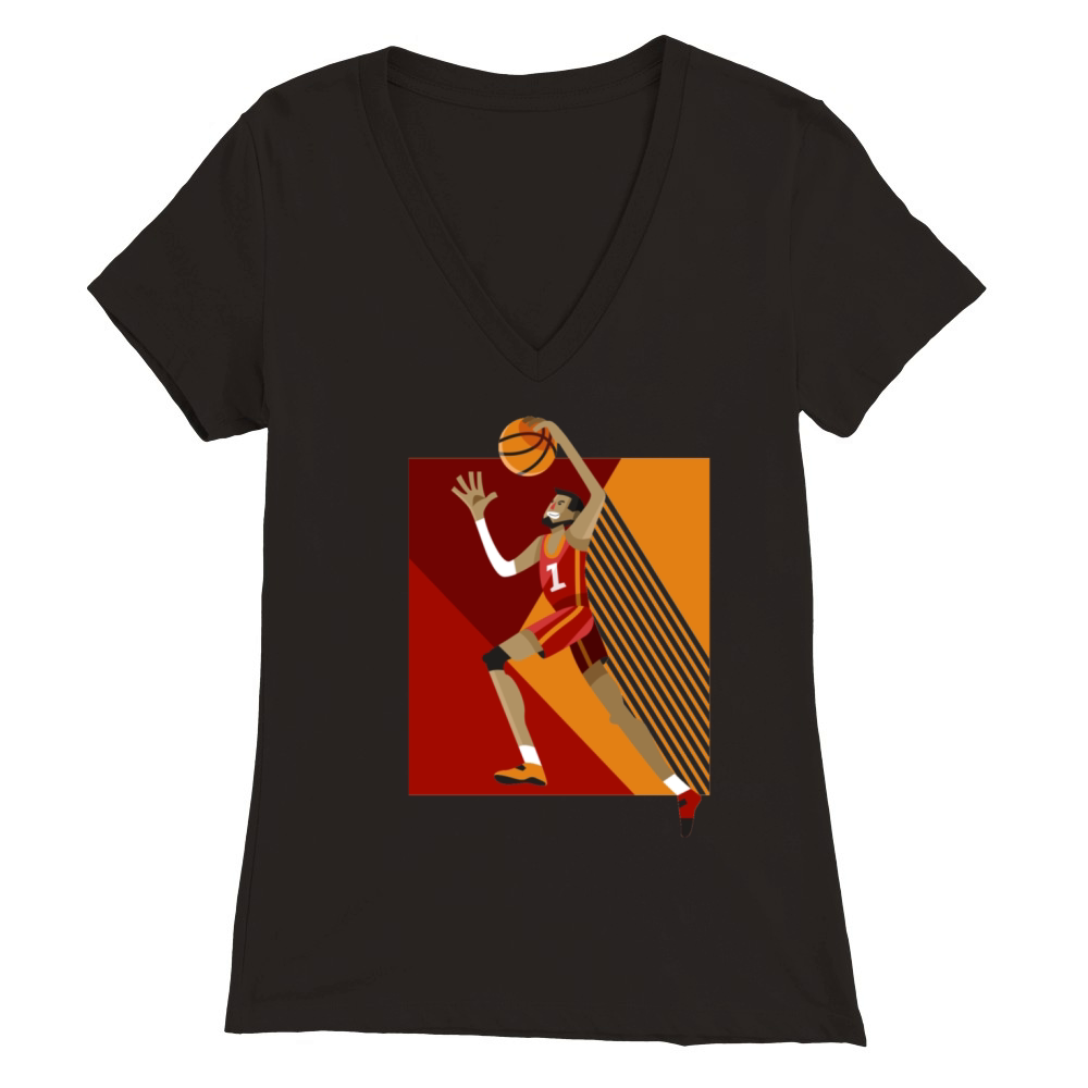 Basketball Premium Womens V-Neck T-shirt