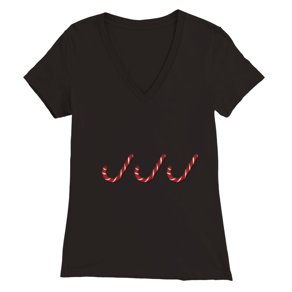 Candy Canes 3 Premium Womens V-Neck T-shirt
