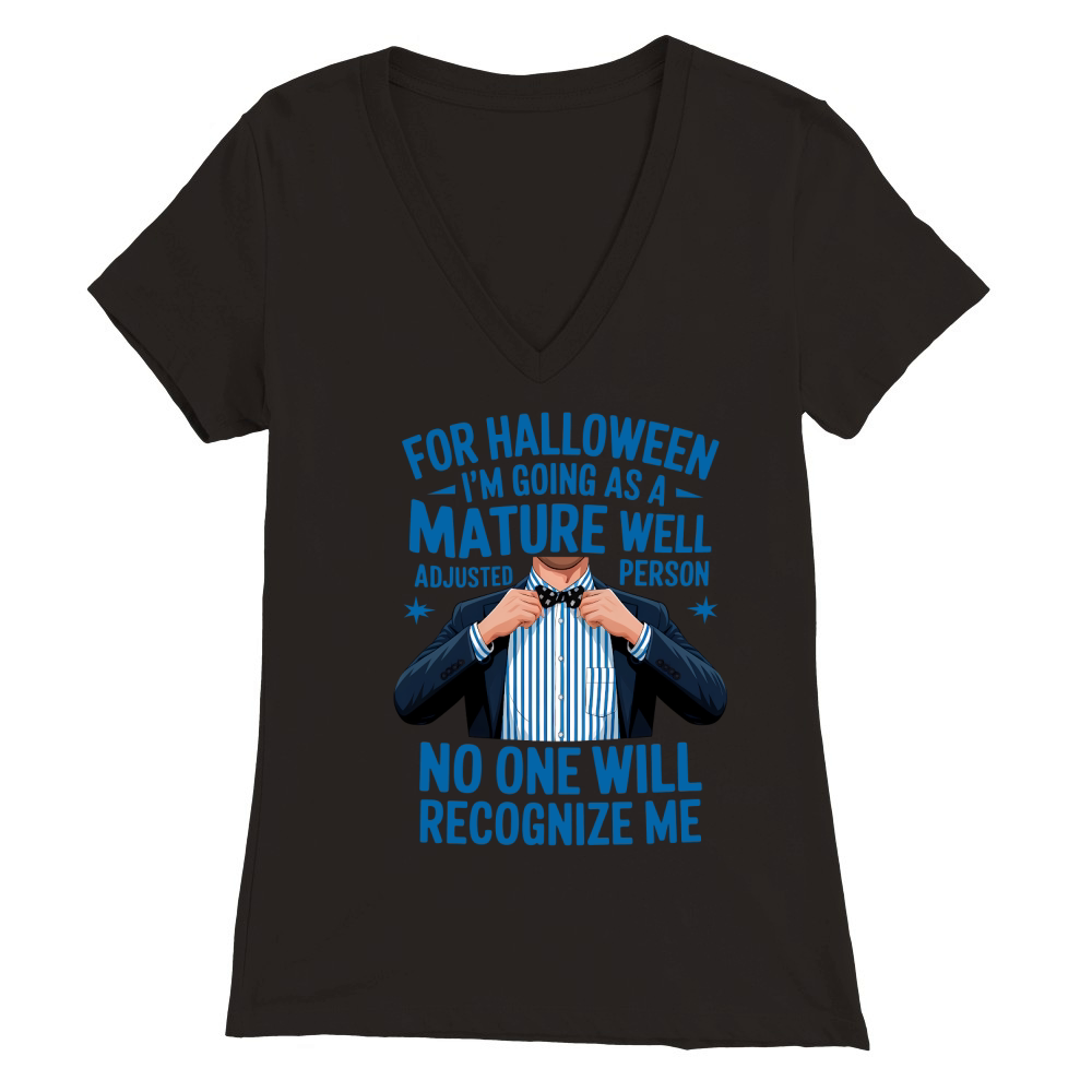 for halloween Im going as a mature well adjusted person Premium Womens V-Neck T-shirt