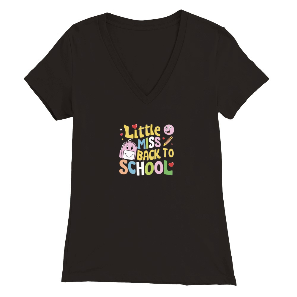 Little miss back to school Premium Womens V-Neck T-shirt
