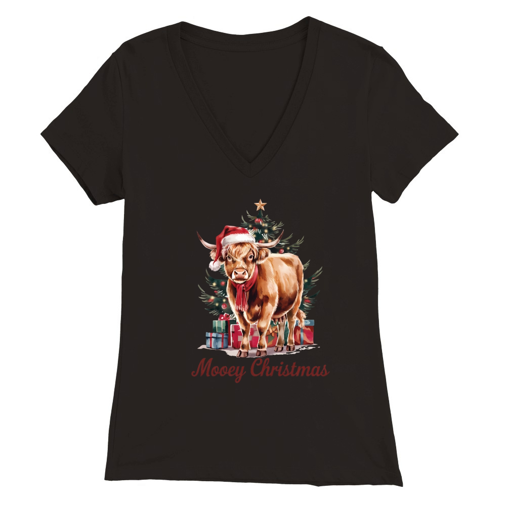 Moo Y Christmas Vintage 04 Premium Womens V-Neck T-shirt