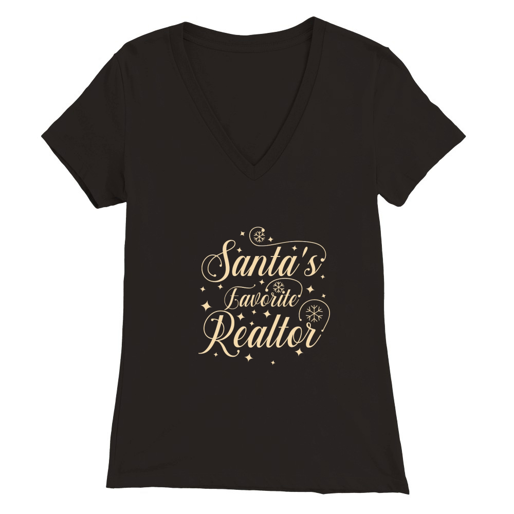 santas favorite realtor Premium Womens V-Neck T-shirt