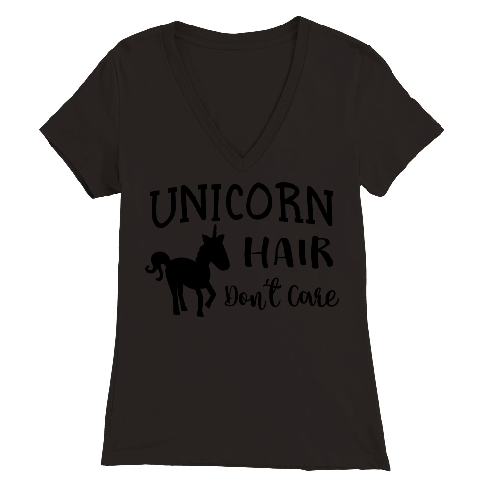 Unicorn hair dont care Premium Womens V-Neck T-shirt