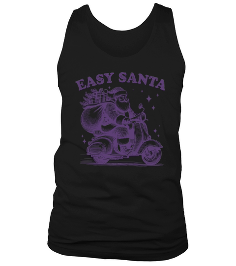 Easy Santa Riding Scooter L Violet Tank Top Unisex